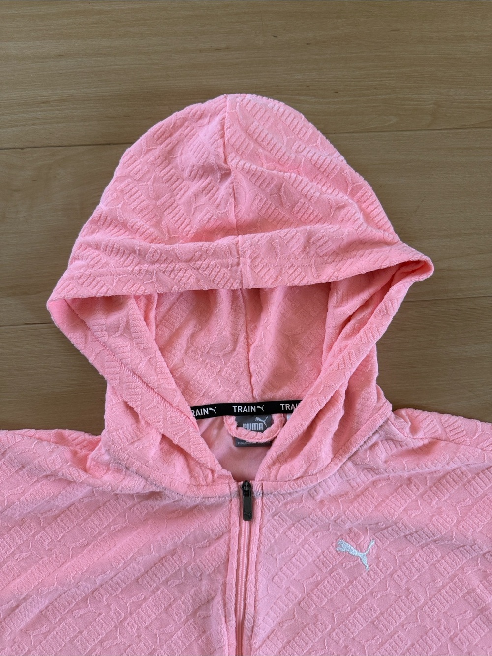 PUMA WOMENS PINK VELOUR TRACKSUIT SWEATSUIT FULL ZIP HOODIE DRAWSTRING JOGGERS M - Picture 3 of 14